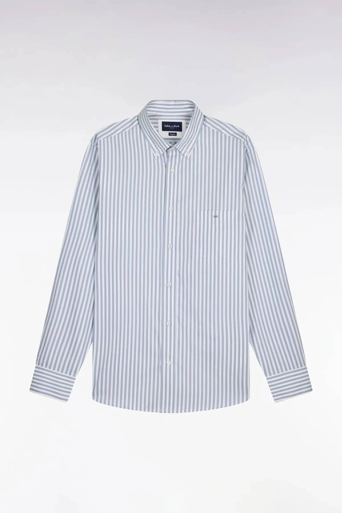 Chemise en coton bleu à rayures bâtons