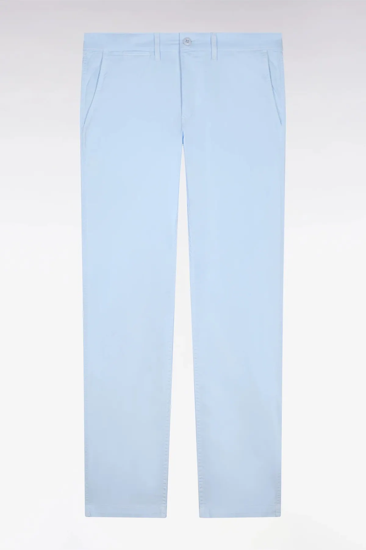 Pantalon chino regular en coton stretch ciel