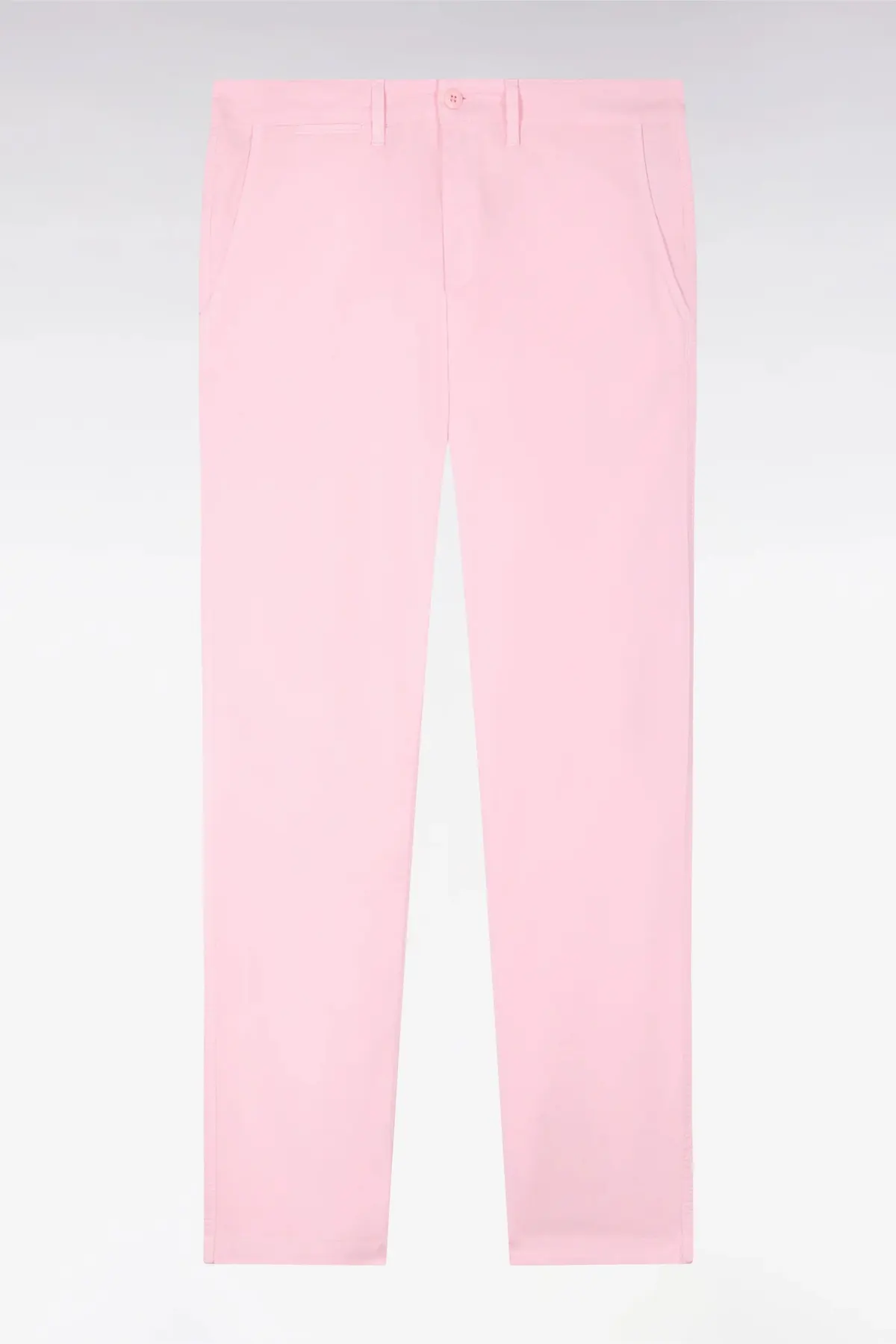 Pantalon chino regular en coton stretch rose