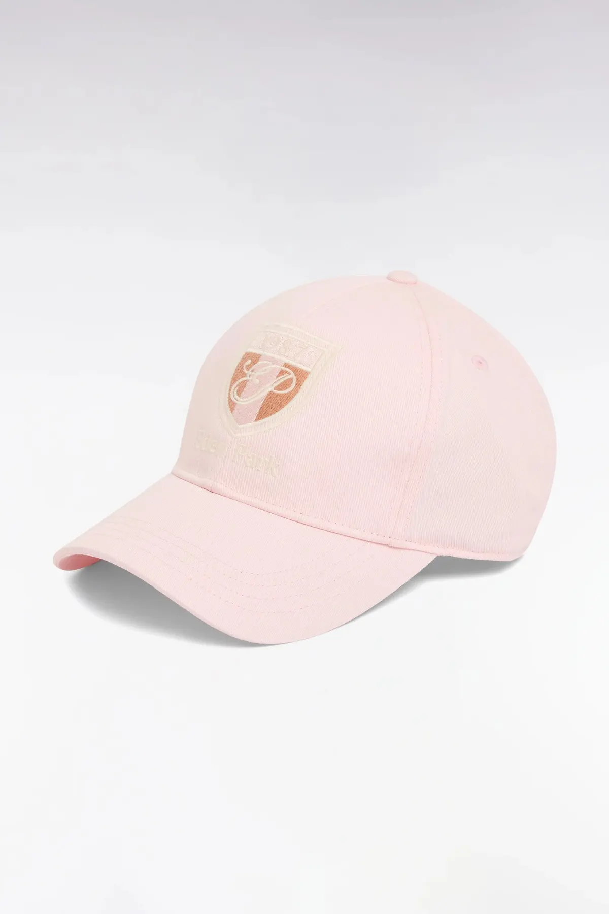 Casquette en twill de coton rose broderie écusson