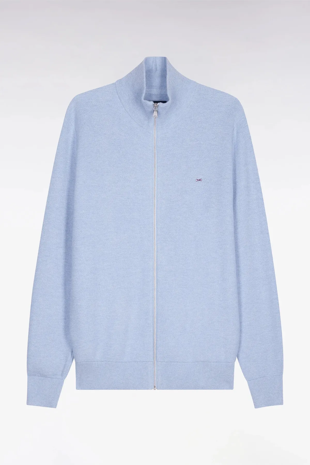 Cardigan zippé en coton ciel