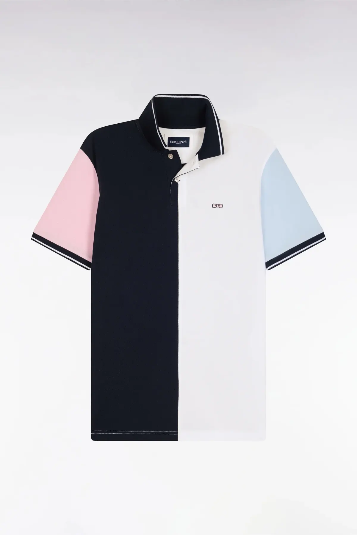 Polo à manches courtes en coton bicolore