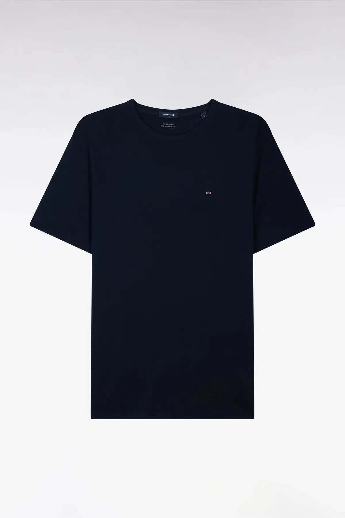 T-shirt bleu marine col rond à manches courtes