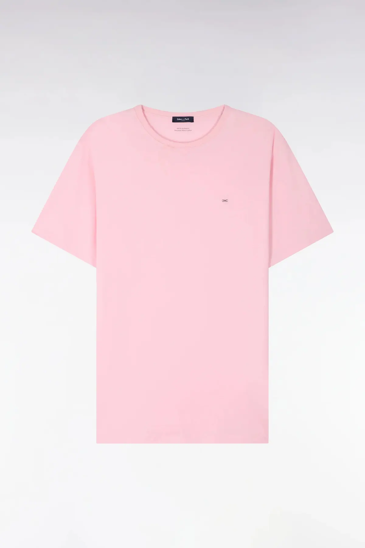 T-shirt à manches courtes en coton Pima rose coupe regular