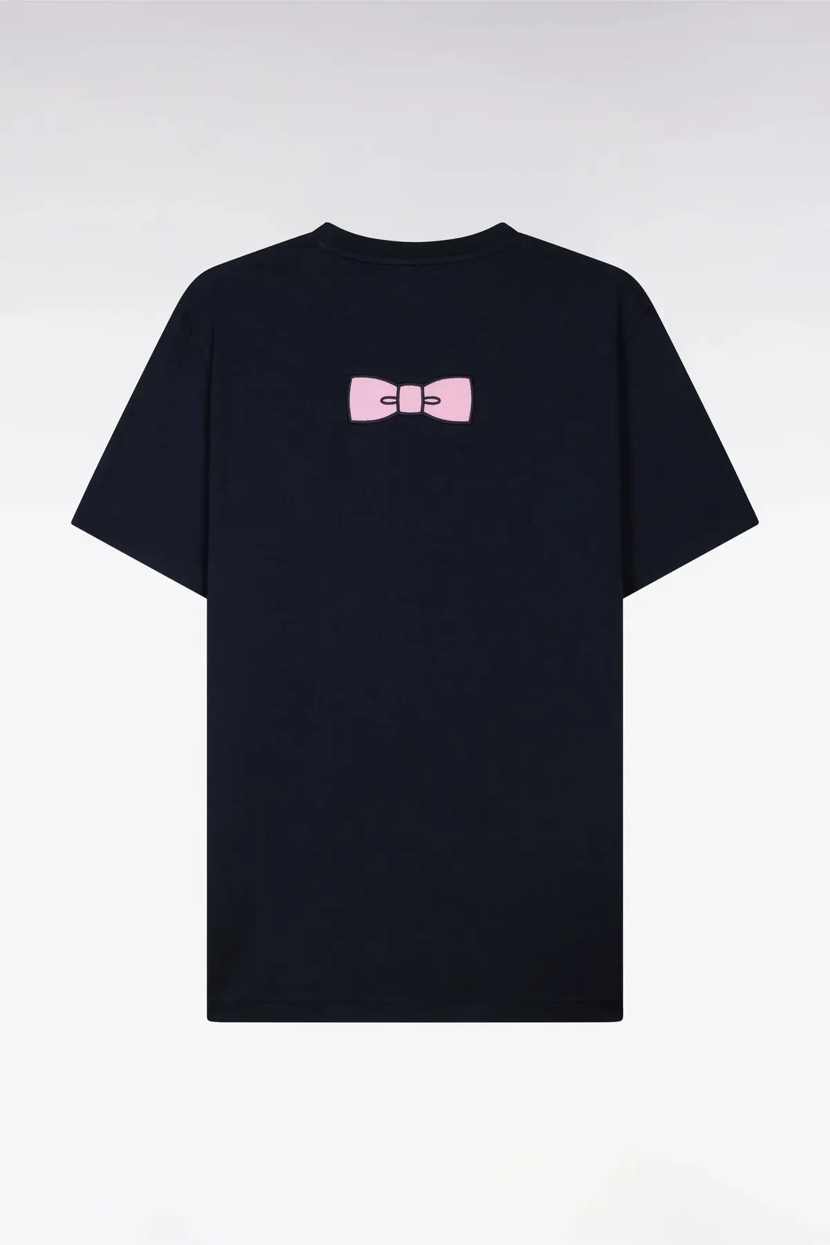 T-shirt à manches courtes en coton Pima marine brodé coupe regular