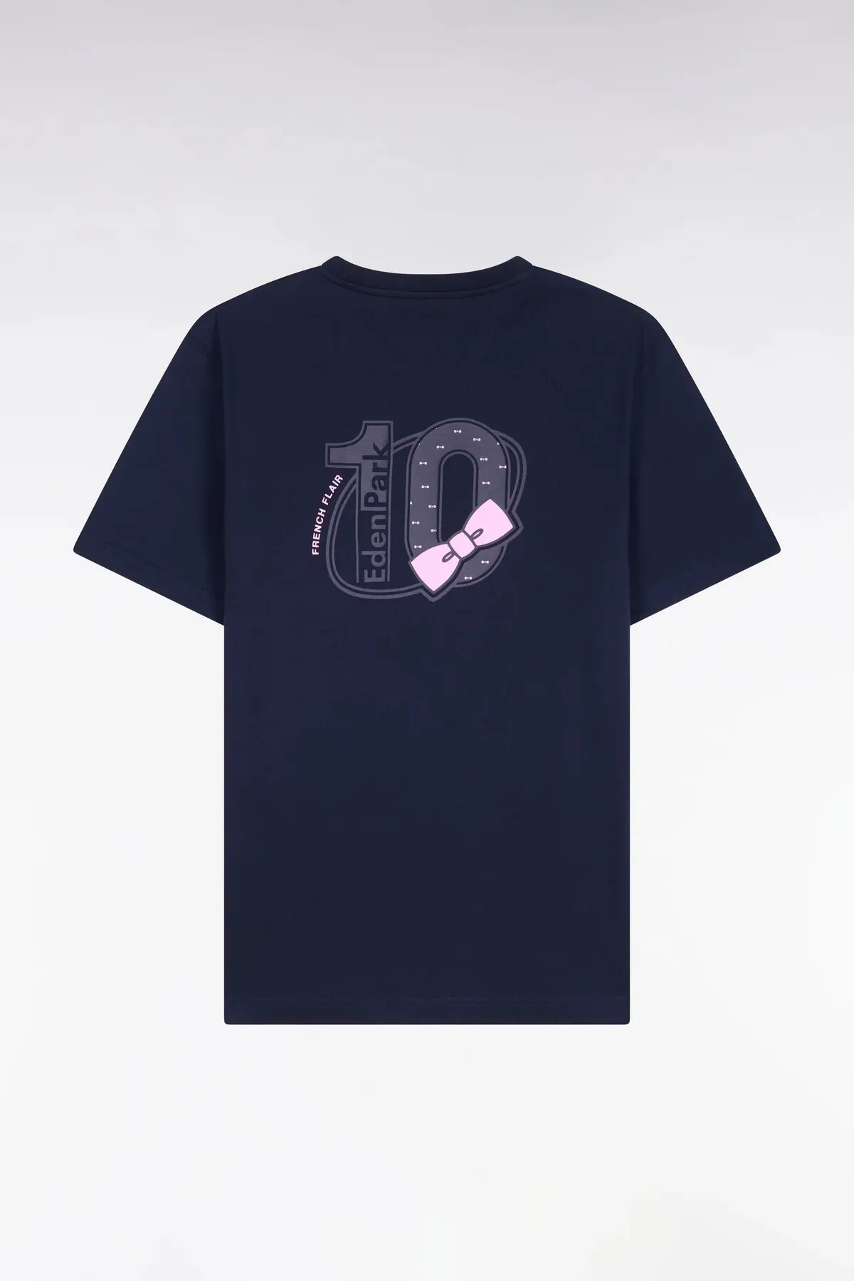 T-shirt à manches courtes marine sérigraphié coupe regular