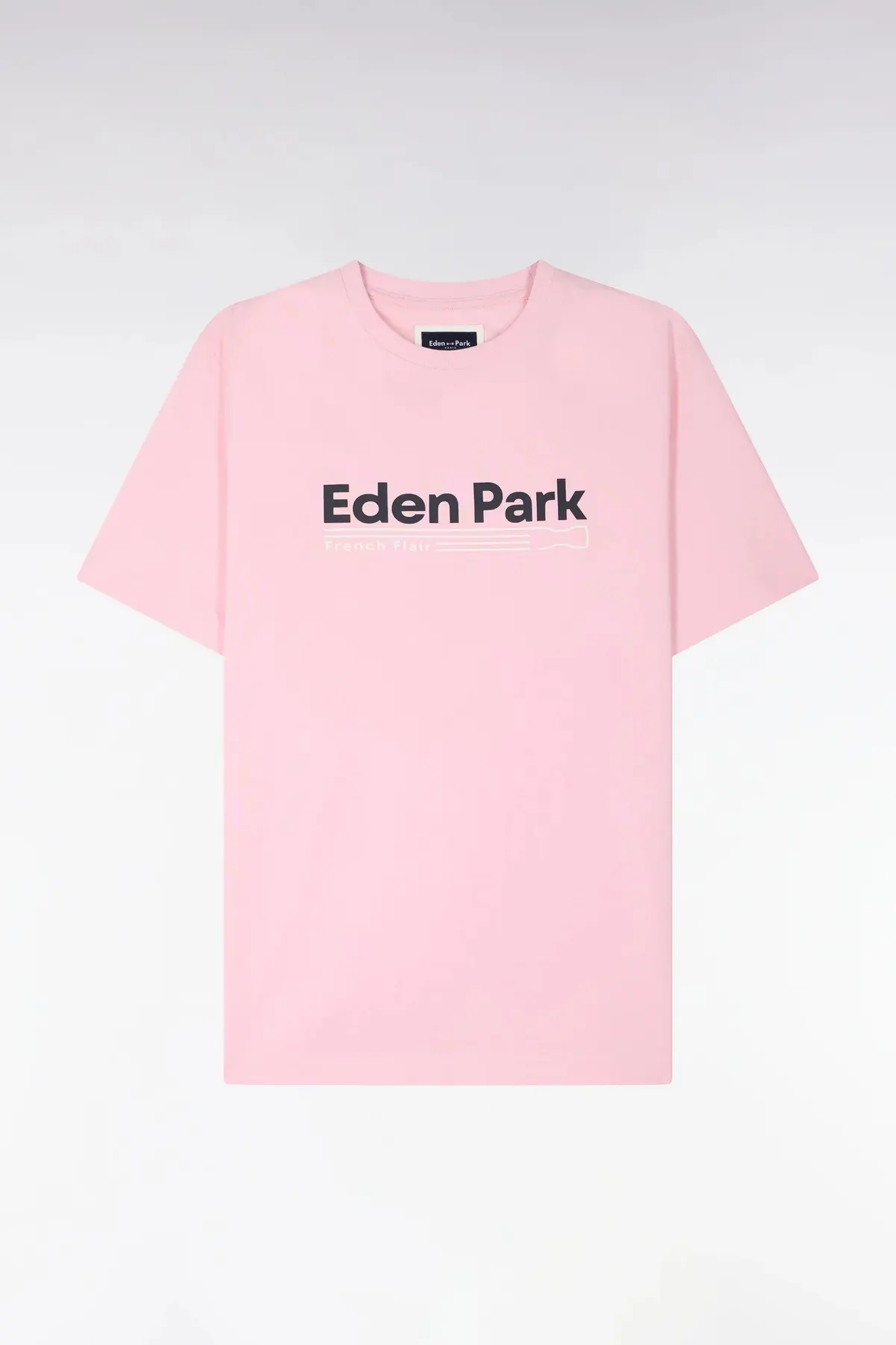 T-shirt à manches courtes en coton rose sérigraphie Eden Park coupe regular
