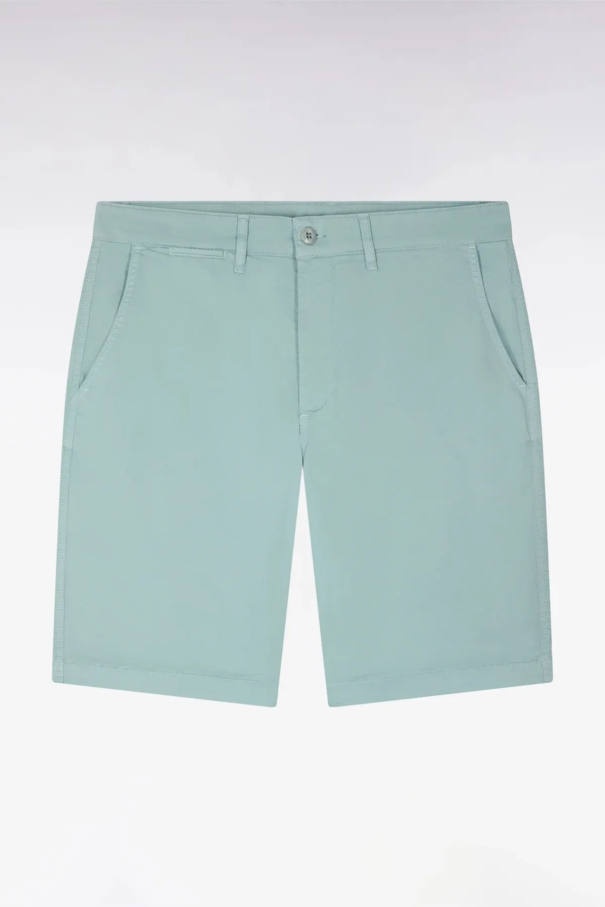 Bermuda chino en gabardine stretch vert d'eau