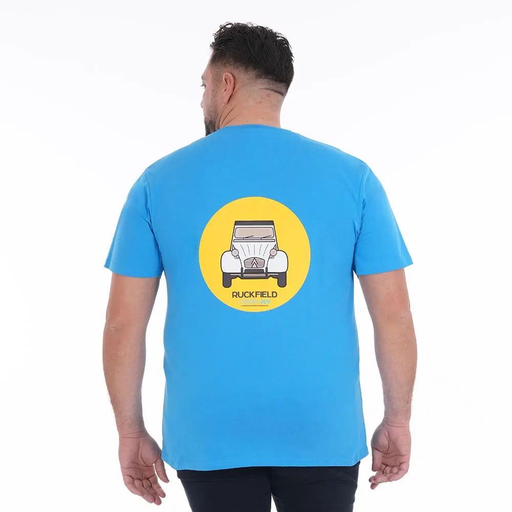 T-shirt bleu turquoise à manches courtes Ruckfield x 2CV